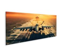islandburner Cuadro sobre lienzo de avión de combate sobre avión al atardecer imágenes murales póster