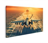 islandburner Cuadro sobre lienzo de avión de combate sobre avión al atardecer imágenes murales póster