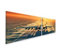islandburner Cuadro sobre lienzo de avión de combate sobre avión al atardecer imágenes murales póster