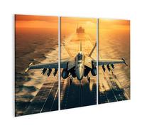 islandburner Cuadro sobre lienzo de avión de combate sobre avión al atardecer imágenes murales póster