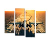 islandburner Cuadro sobre lienzo de avión de combate sobre avión al atardecer imágenes murales póster