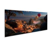 islandburner Cuadro sobre lienzo de Capadocia mágica globo aerostático para sala de estar - Para amantes de los viajes - panorámica