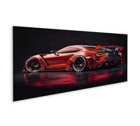 islandburner Cuadro sobre lienzo de coche deportivo rojo con diseño llamativo y barniz brillante cuadros cuadros murales póster