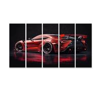 islandburner Cuadro sobre lienzo de coche deportivo rojo con diseño llamativo y barniz brillante cuadros cuadros murales póster