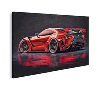islandburner Cuadro sobre lienzo de coche deportivo rojo con diseño llamativo y barniz brillante cuadros cuadros murales póster