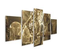 islandburner Cuadro sobre lienzo de magos místicos con astrolabio, cuadro de pared para sala de estar para amantes de la fantasía - 5 piezas - Edición T1