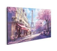 islandburner Cuadro sobre lienzo de primavera en París con vistas a la Torre Eiffel cuadros cuadros murales póster