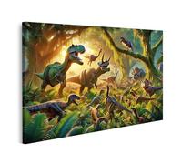 islandburner Cuadro sobre lienzo dinosaurios en la selva aventurero de la antigüedad escenario imágenes murales carteles