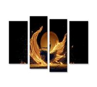 islandburner Cuadro sobre lienzo, diseño de bailarina en la luz del fuego, mural para amantes de la danza, 4 piezas