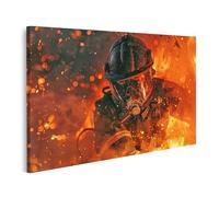 islandburner Cuadro sobre lienzo, diseño de bomberos en medio del mar de las llamas