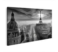 islandburner Cuadro sobre lienzo, diseño de la Torre Eiffel de París y paisaje urbano - Edición Y1