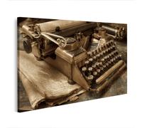 islandburner Cuadro sobre lienzo, diseño de máquina de escribir nostálgica, cuadro de oficina, decoración para los amantes de la vendimia - Edición A5