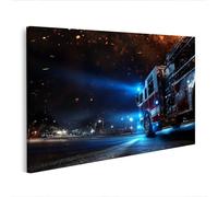 islandburner Cuadro sobre lienzo Dramático camión de bomberos mural para oficina - Para héroes de la vida cotidiana - Edición R2