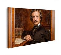 islandburner Cuadro sobre lienzo Edgar Allan Poe Retrato en escritorio con utensilios de escritura - Edición J2
