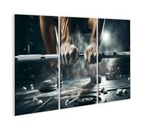 islandburner Cuadro sobre lienzo entrenamiento de fuerza fitness motivación polvo agitación en el gimnasio imágenes murales póster