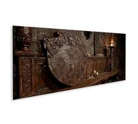 islandburner Cuadro sobre lienzo, escudo místico templario, mural para sala de estar, para fans medievales, panorámica