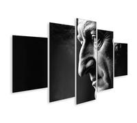 islandburner Cuadro sobre lienzo escultura de Johann Wolfgang de Goethe en blanco y negro - 5 piezas