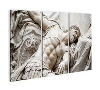 islandburner Cuadro sobre lienzo Escultura dramática de un guerrero heroico para decoración de pared - 3 piezas