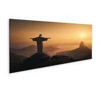 islandburner Cuadro sobre lienzo Estatua de Cristo en la puesta del sol sobre Río de Janeiro imágenes panorámicas murales póster