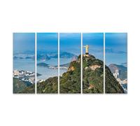 islandburner Cuadro sobre lienzo Estatua de Cristo en Río de Janeiro en la montaña Corcovado Brasil cuadros murales 160 x 80 cm