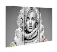 islandburner Cuadro sobre lienzo estilo Marilyn Monroe para looks elegantes, 3 piezas, edición U1