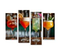 islandburner Cuadro sobre lienzo Exquisita selección de cuatro cócteles gourmet únicos y perfectamente adornados Bar o salón Cocktail Bar Mixology Murales Imágenes