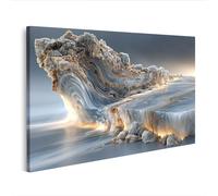 islandburner Cuadro sobre lienzo fascinante de mármol de sección transversal impresión artística para sala de estar para amantes de la naturaleza - Edición P1