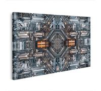islandburner Cuadro sobre lienzo fascinante geometría industrial mural oficina decoración para amantes de la tecnología - Edición P2