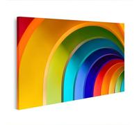 islandburner Cuadro sobre lienzo Fascinantes arco iris arco iris mural oficina decoración para mentes creativas - Edición E2