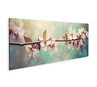 islandburner Cuadro sobre lienzo Flor de cerezo horizontal Primavera Flores Sakura s IA Imágenes Murales Póster JAWT Pano