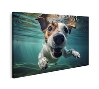 islandburner cuadro sobre lienzo foto divertida subacuática Jack Russel Terrier vacaciones verano mascota NA imágenes murales póster