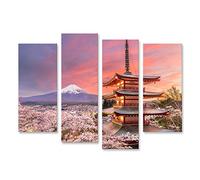 islandburner Cuadro sobre lienzo Fujiyoshida Japón vista Fuji montaña pagoda imágenes murales póster