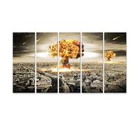 islandburner Cuadro sobre lienzo Guerra nuclear destrucción sobre ciudad mundo tres peligro HRLP Cuadros Impresiones Imágenes Mural Decoración de pared