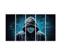 islandburner Cuadro sobre lienzo Hacker con sudadera Matrix Código Imágenes Murales Póster