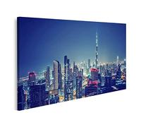 islandburner Cuadro sobre lienzo Hermoso paisaje urbano de Dubai vista de pájaro Una noche Urbano Escena moderna ciudad panorámica paisaje Emiratos Árabes Unidos Mural Póster Impresión artística