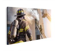 islandburner Cuadro sobre lienzo Heroico Bomberos Rescate Mural Oficina Para Valiente - Edición X2