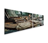 islandburner Cuadro sobre lienzo histórico medieval decoración de mesa mural para sala de estar para entusiastas de la historia - 2 piezas