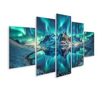 islandburner Cuadro sobre lienzo impresionante paisaje de noche con las majestuosas auroras polares que se sienten sobre cuadros murales carteles