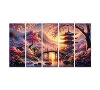 islandburner Cuadro sobre lienzo Japón sereno con flores de cerezo en plena floración. La escena se reproduce durante la magis Cuadros Murales Póster