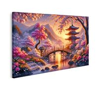 islandburner Cuadro sobre lienzo Japón sereno flores de cerezo en flor temporada mágica imágenes murales póster