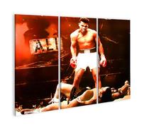islandburner Cuadro sobre lienzo Leyenda del boxeo Muhammad Ali en el anillo contra contrapartes cuadros murales 130 x 80 cm