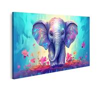 islandburner Cuadro sobre lienzo lindo pequeño elefante de dibujos animados para habitación de los niños cuadros cuadros murales póster