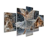 islandburner Cuadro sobre lienzo mágico de hada de nieve mural sala de estar para soñadores y amigos de fantasía - 5 piezas