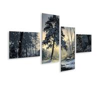 islandburner Cuadro sobre lienzo mágico paisaje invernal mural salón para amantes de la naturaleza - 4 piezas - Edición G1