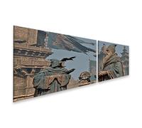 islandburner Cuadro sobre lienzo mago místico en ruinas mural salón para amantes de la fantasía - 2 piezas