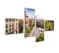 islandburner Cuadro sobre lienzo Majestuosa Arquitectura Española Mural para Sala de Estar para Viajes - 4 Piezas - Edición J1