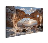 islandburner Cuadro sobre lienzo Majestuoso amanecer sobre arcos de piedra arenisca mural Salón para amantes de la naturaleza - Edición A4