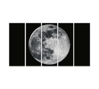 islandburner Cuadro sobre lienzo Majestuoso Luna Llena Impresión artística Salón para fans del espacio - 5 piezas XXL