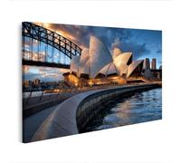islandburner Cuadro sobre lienzo Majestuoso Sydney Opera House para sala de estar - para aficionados a los viajes - Edición D1