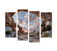 islandburner Cuadro sobre lienzo majestuosos arcos de piedra arenisca mural salón para los amantes de la naturaleza - 4 piezas - Edition Y2